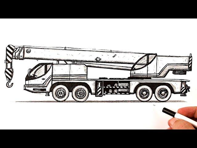 How to draw a Crane Truck