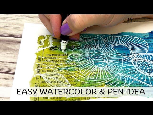 Easy Watercolor Painting Idea: Underwater Zendoodle