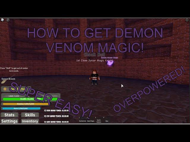 How to Get Demon Venom Magic! | Black Clover Kingdom Grimshot Roblox!