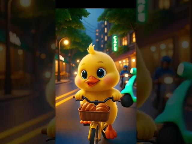 The duckling bought croissants for his grandfather.#cartoon #cute #duck #shortsviral