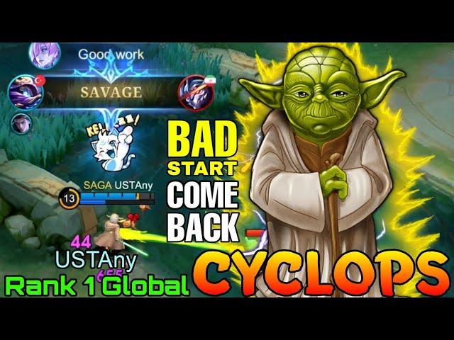 SAVAGE! Cyclops Comeback from a Bad Start - Top 1 Global Cyclops by USTAny - Mobile Legends