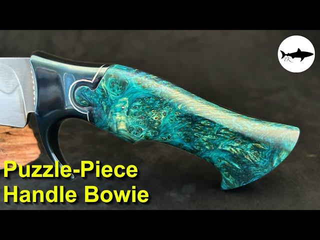 Making a puzzle-piece handle bowie knife