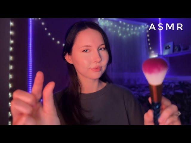 ASMR~1HR Clicky Stress Plucking, Positive Affirmations, & Face Brushing For Stress Relief + Sleep