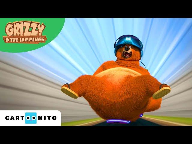 Гризи и лемингите | Ховърборд за лемингите | Cartoonito