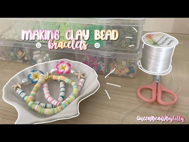 Making Clay Bead Bracelets!  || QueenBeadsByLilly