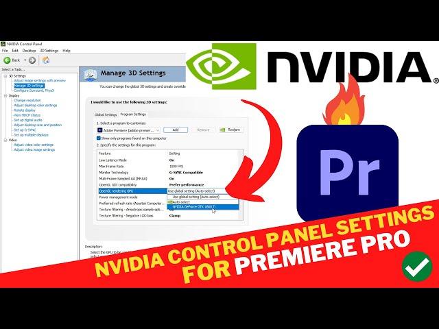 Best NVIDIA Settings For PREMIERE PRO 2023 Fix Premiere Pro not using GPU ACCELERATION for Rendering