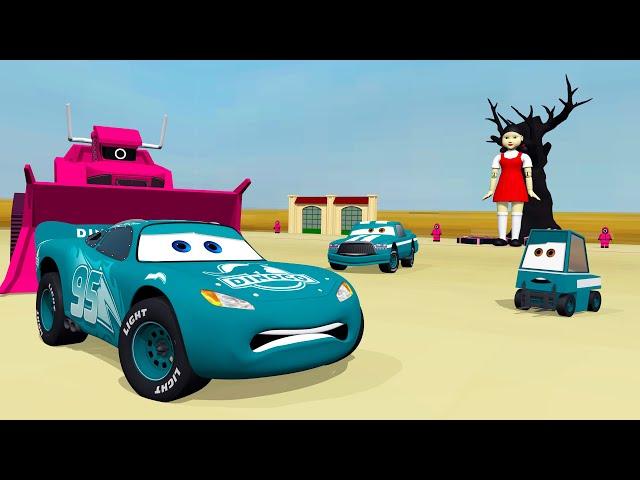 Cars Lightning McQueen Vs Lego Squid Game Red Light Green Light