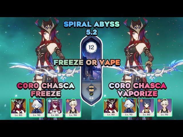 C0R0 Chasca Freeze & C0R0 Chasca Vaporize | Spiral Abyss 5.2 | Genshin impact