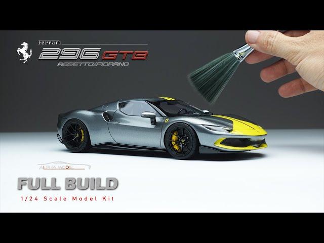 Ferrari 296 GTB Assetto Fiorano | Alpha Model | 1/24 | Scale Model Building (full version)|  ASMR