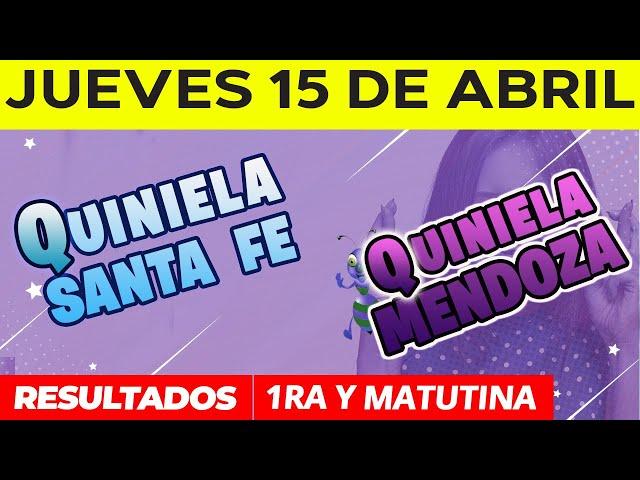 Quinielas Primera y matutina de Santa Fe y Mendoza Jueves 15 de Abril