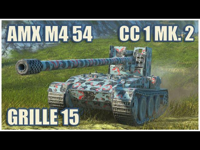 Grille 15, AMX M4 54 & CC 1 Mk. 2 • WoT Blitz Gameplay