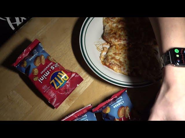 ASMR - PIZZA AND RITZ MINIS EATING SOUNDS