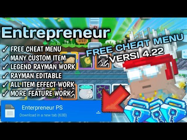 FREE CHEAT MENU [ VERSI 4.22 ] || GTPS TERBARU 2023 || Growtopia Private Server Terbaru 2023