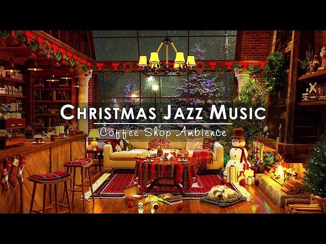 Christmas Jazz Instrumental with Crackling Fireplace Sounds to Relax  Christmas Background Music