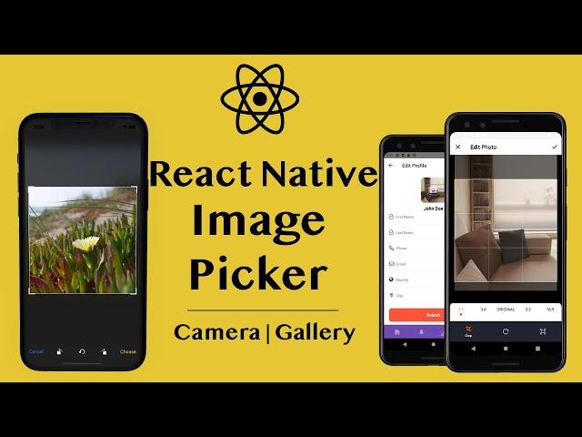 React Native Image Picker Tutorial | Pick from Camera, Gallery | Crop Photo