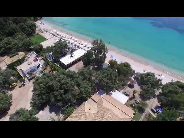 La Riviera Barbati Corfu Seaside Apartments Drone birds eye view 4K video