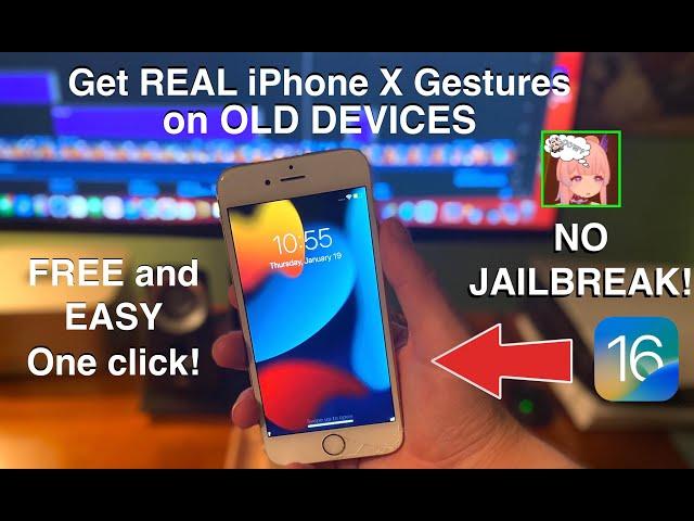 Get REAL iPhone X Gestures for FREE on ANY iPHONE iOS 16 [NO JAILBREAK LittleCow Method]