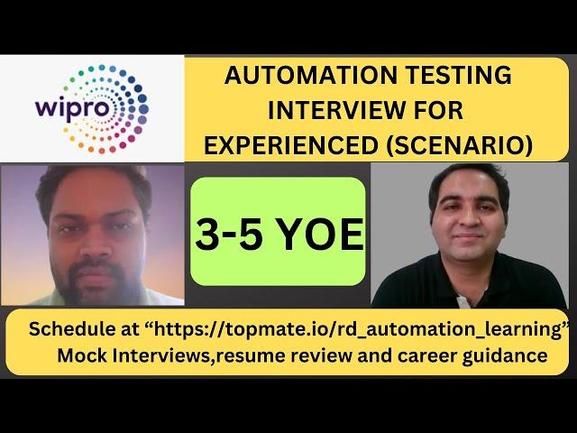 Wipro Automation Testing Interview Experience | Real Time Interview Questions and Answers