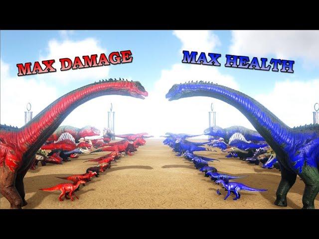 All Creatures (max damage) VS All Creatures (max health) | ARK Dinosaurs | Cantex