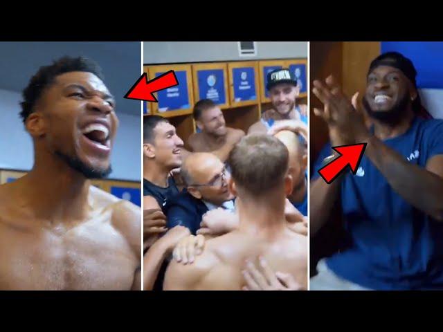 Giannis & Team Greece Locker Room Celebration After Emotional Win vs Croatia & Qualify For Olympics!