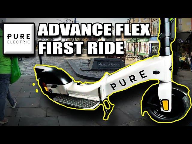 First Ride On My PURE ELECTRIC Advance FLEX E-Scooter / Chicken Run To My Home Town Of Middleton M24