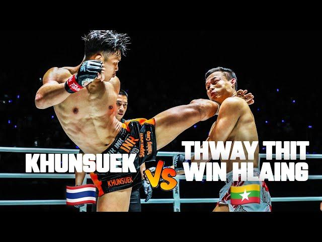 Piling The DAMAGE  Khunsuek vs. Thway Thit Win Hlaing | Full Fight