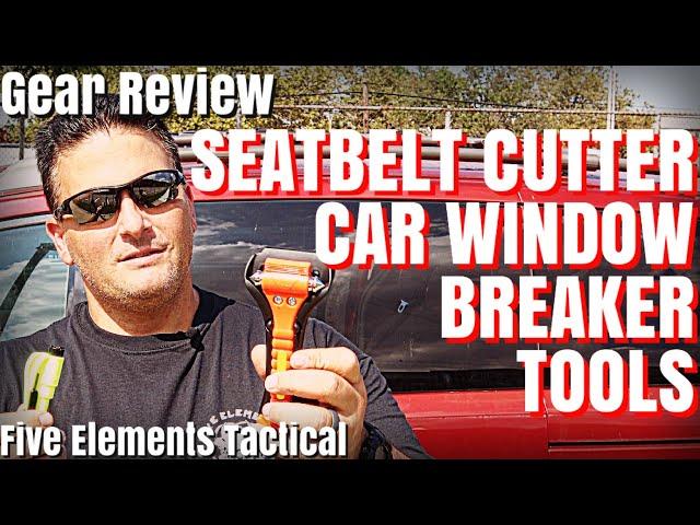 SEAT BELT CUTTER and CAR WINDOW BREAKER REVIEW - EMERGENCY VEHICLE ESCAPE TOOL - RESQME LIFE HAMMER