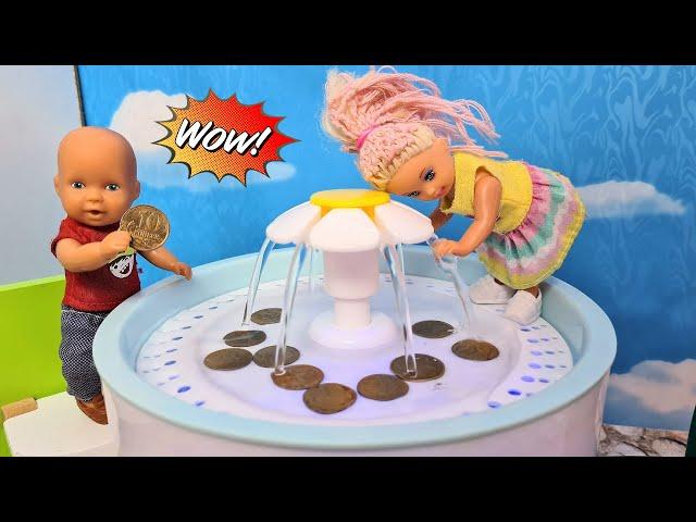 THE FOUNTAIN OF DESIRES FULFILLS THE WISHES OF MAX Katya and Max A CHEERFUL FAMILY funny barbie