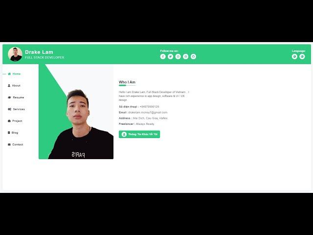 BeeDev Personal - CV Resume Developer Templates Preview | Lidager Dev