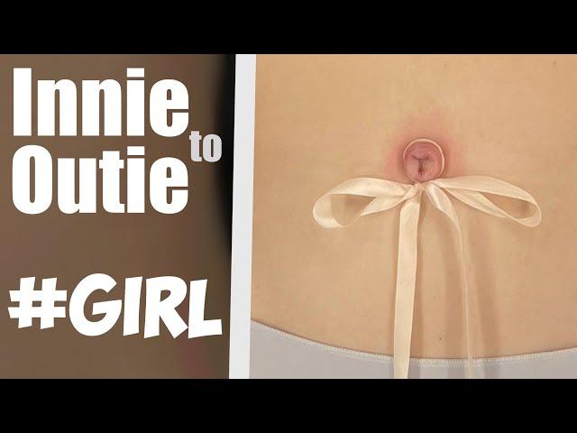 Girl navel torture. Innie to outie. Девушка вытащила пупок и играет с ним. [Navel pulse exclusive]