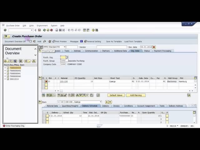 How to create a Purchase Order wrt Purchase Requisition -SAP MM Basic Video