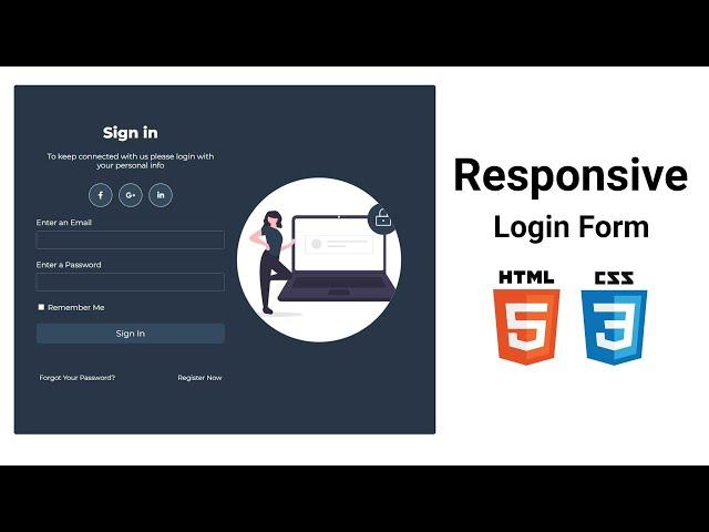 Responsive Login Form in HTML and CSS3