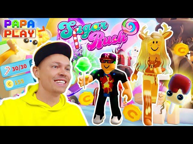 Sugar Rush Прыгаем по облакам из зефира и шоколада в Roblox