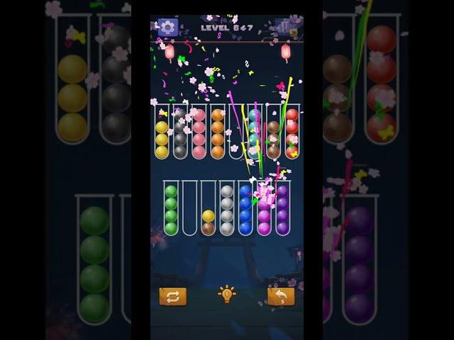 Color Ball Sort Puzzle Level 647 Solution #shorts