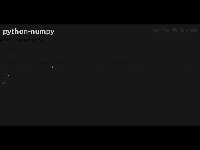 Generate empty Numpy array