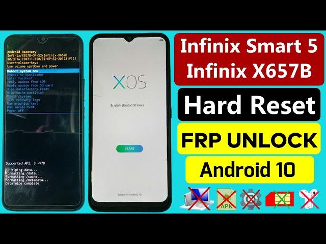 Infinix Smart 5 X657B Hard Reset & FRP Bypass Android 10 | infinix x657b Google Account Bypass