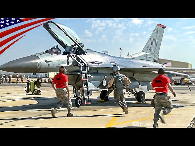 Scramble – Pilots & Crews Rush to F-15 & F-16 Fighter Jets