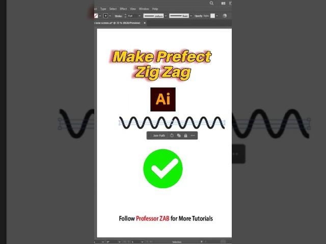 create zig-zag lines in Adobe illustrator under 1 minute #adobeillustrator  #designtips  #logo #zab