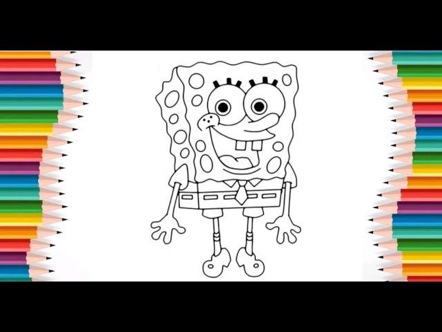 Sponge Bob Square Pants. SpongeBob SquarePants. Cartoon coloring. Learn colors.