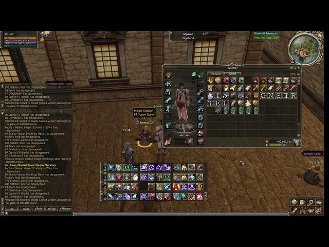 Asterios x7. Vesper robe stockings craft (+10 extra clicks. Part 2)