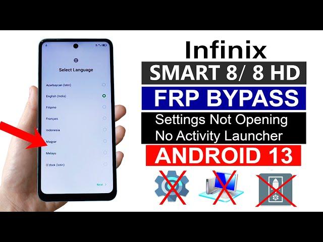 Infinix SMART 8/ 8 HD : Google Account Bypass (without pc) - ANDROID 13 LATEST UPDATE