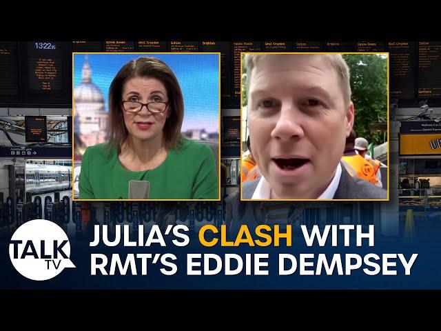 Julia Hartley Brewer clashes with the RMT's Eddie Dempsey