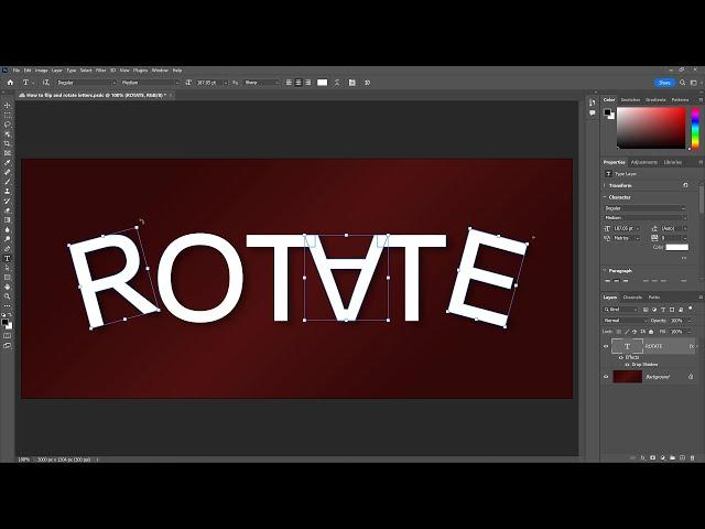 How to Flip and Rotate Letters in Photoshop