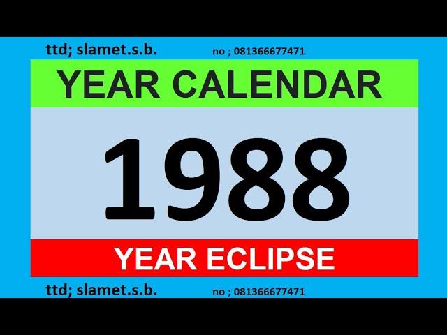 calendar year 1988 #calendar #blog #eclipse #education #music #entertainment #inggeris