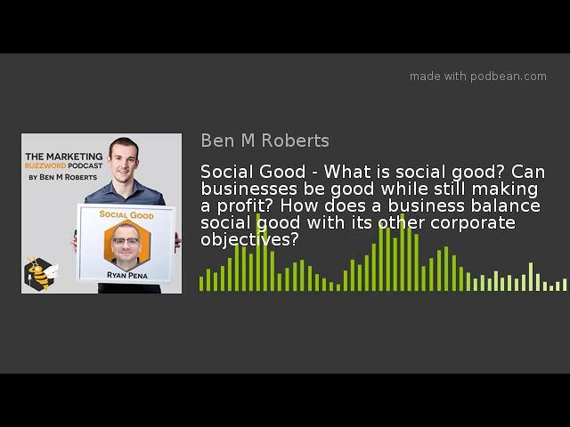 Social Good - What is social good? Can businesses be good while still making a profit? How does a bu