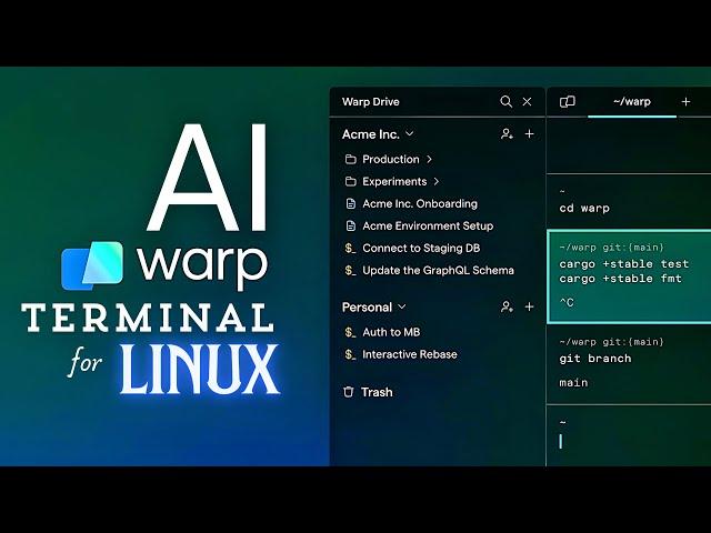 Finally! AI in the Heart of Linux • Warp - The Best AI Linux Terminal