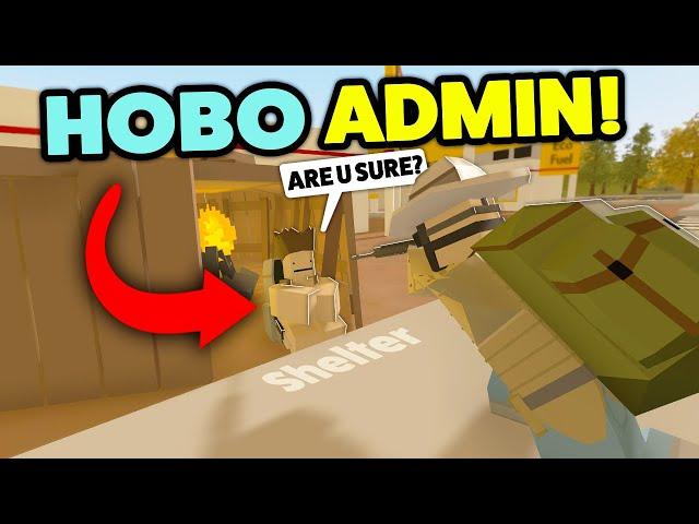 HIDDEN Homeless ADMIN Dealing WITH BULLIES - Unturned Roleplay Admin Trolling (Built A Shelter)