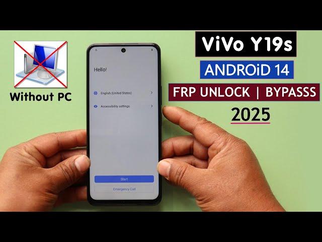 ViVo Y19s Android 14 Frp Bypass/Unlock Without PC - Settings Not Open / Without Pin Lock Sim 2025