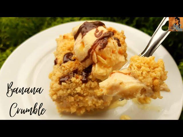 BANANA CRUMBLE RECIPE|CREAMY & MOIST|Liyaswabha Food Club