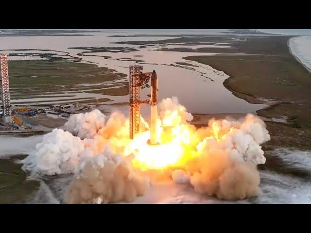 Blastoff! SpaceX Starship launches on 5th flight, nails 'chopsticks' booster catch!